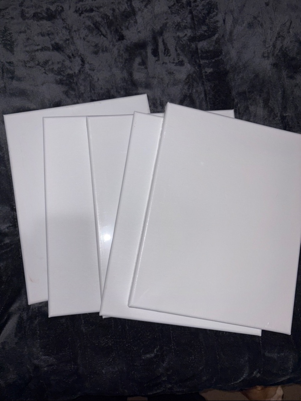 Set of White Stretched Canvases - 5 Pack